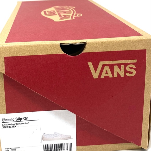 VANS Classic Slip-On Checkerboard True Women White Canvas Shoes Size VN000EYEX1L - Picture 10 of 11